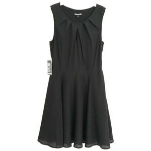 Express Dress Black Fit & Flare Lined Keyhole